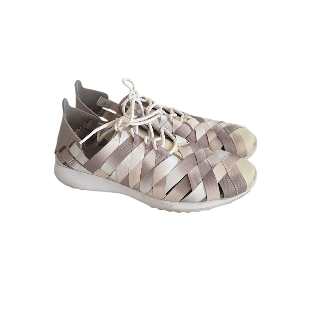 Nike Womens Juvanate Phantom Pearl Pearl White-Malt Woven Sneaker Shoes size 7.5